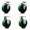 Service Caster 5 Inch Green Poly on Cast Iron Caster Set with Roller Bearings 2 Swivel 2 Rigid SCC-20S520-PUR-GB-2-R-2 - alternate 6